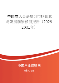 中國(guó)成人英語(yǔ)培訓(xùn)市場(chǎng)現(xiàn)狀與發(fā)展前景預(yù)測(cè)報(bào)告（2025-2031年）