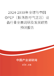 2024-2030年全球與中國OPEP(振蕩性呼氣正壓)設(shè)備行業(yè)全面調(diào)研及發(fā)展趨勢預(yù)測報(bào)告 2024-2030年全球與中國OPEP(振蕩性呼氣正壓)設(shè)備行業(yè)全面調(diào)研及發(fā)展趨勢預(yù)測報(bào)告