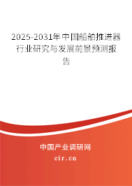 2025-2031年中國船舶推進器行業(yè)研究與發(fā)展前景預(yù)測報告