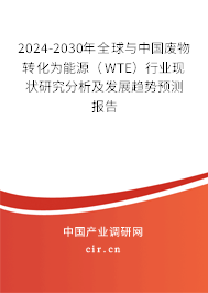 2024-2030年全球與中國廢物轉(zhuǎn)化為能源(WTE)行業(yè)現(xiàn)狀研究分析及發(fā)展趨勢預(yù)測報告 2024-2030年全球與中國廢物轉(zhuǎn)化為能源(WTE)行業(yè)現(xiàn)狀研究分析及發(fā)展趨勢預(yù)測報告