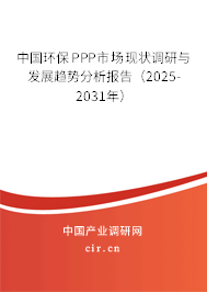 中國環(huán)保PPP市場現(xiàn)狀調(diào)研與發(fā)展趨勢分析報告（2025-2031年）