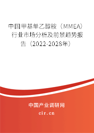 中國(guó)甲基單乙醇胺(MMEA)行業(yè)市場(chǎng)分析及前景趨勢(shì)報(bào)告(2022-2028年) 中國(guó)甲基單乙醇胺(MMEA)行業(yè)市場(chǎng)分析及前景趨勢(shì)報(bào)告(2022-2028年)