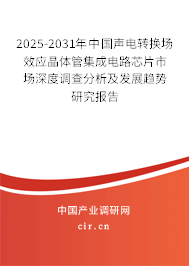 2025-2031年中國聲電轉(zhuǎn)換場效應(yīng)晶體管集成電路芯片市場深度調(diào)查分析及發(fā)展趨勢研究報告