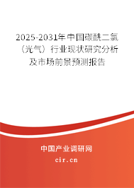 2025-2031年中國碳酰二氯(光氣)行業(yè)現(xiàn)狀研究分析及市場前景預測報告 2025-2031年中國碳酰二氯(光氣)行業(yè)現(xiàn)狀研究分析及市場前景預測報告
