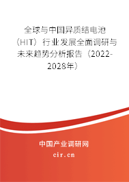 全球與中國異質(zhì)結(jié)電池（HIT）行業(yè)發(fā)展全面調(diào)研與未來趨勢分析報告（2022-2028年）