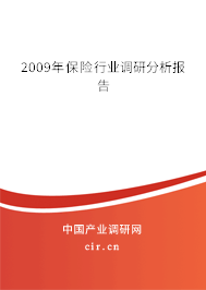 2009年保險(xiǎn)行業(yè)調(diào)研分析報(bào)告
