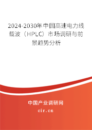 2024-2030年中國(guó)高速電力線載波（HPLC）市場(chǎng)調(diào)研與前景趨勢(shì)分析
