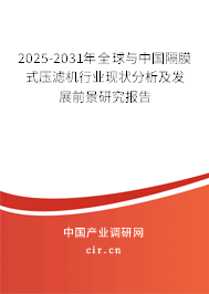 2025-2031年全球與中國隔膜式壓濾機(jī)行業(yè)現(xiàn)狀分析及發(fā)展前景研究報告 2025-2031年全球與中國隔膜式壓濾機(jī)行業(yè)現(xiàn)狀分析及發(fā)展前景研究報告