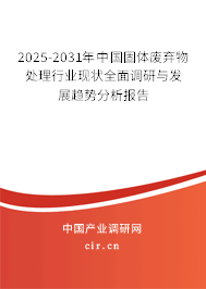 2025-2031年中國固體廢棄物處理行業(yè)現(xiàn)狀全面調(diào)研與發(fā)展趨勢(shì)分析報(bào)告