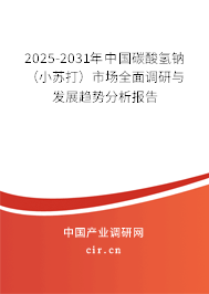 2025-2031年中國碳酸氫鈉（小蘇打）市場全面調(diào)研與發(fā)展趨勢分析報告