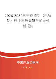 2026-2032年寧夏原鋁(電解鋁)行業(yè)市場(chǎng)調(diào)研與前景分析報(bào)告 2026-2032年寧夏原鋁(電解鋁)行業(yè)市場(chǎng)調(diào)研與前景分析報(bào)告