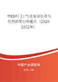 中國聲門上氣道發(fā)展現(xiàn)狀與前景趨勢分析報告（2026-2032年）