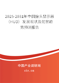 2025-2031年中國抬頭顯示器（HUD）發(fā)展現(xiàn)狀及前景趨勢預(yù)測報告