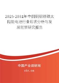2025-2031年中國(guó)銅銦鎵硒太陽(yáng)能電池行業(yè)現(xiàn)狀分析與發(fā)展前景研究報(bào)告