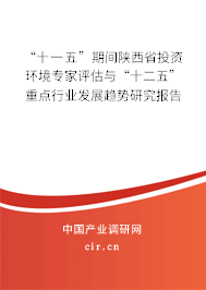 “十一五”期間陜西省投資環(huán)境專家評(píng)估與“十二五”重點(diǎn)行業(yè)發(fā)展趨勢(shì)研究報(bào)告