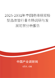 2025-2031年中國絕緣柵雙極型晶體管行業(yè)市場調(diào)研與發(fā)展前景分析報告