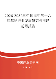2025-2031年中國氯甲酸十六烷基酯行業(yè)發(fā)展研究與市場前景報告