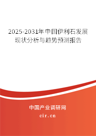 2025-2031年中國伊利石發(fā)展現(xiàn)狀分析與趨勢(shì)預(yù)測(cè)報(bào)告