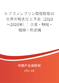 5-アミノレブリン酸塩酸塩の世界市場狀況と予測(2020~2026年):企業(yè)·地域·種類·用途別 5-アミノレブリン酸塩酸塩の世界市場狀況と予測(2020~2026年):企業(yè)·地域·種類·用途別