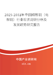 2025-2031年中國精煉銅（電解銅）行業(yè)現(xiàn)狀調(diào)研分析及發(fā)展趨勢研究報告
