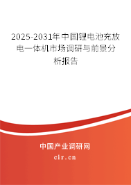 2025-2031年中國鋰電池充放電一體機市場調(diào)研與前景分析報告