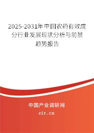 2025-2031年中國農(nóng)藥有效成分行業(yè)發(fā)展現(xiàn)狀分析與前景趨勢報告