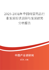 2025-2031年中國(guó)母嬰用品行業(yè)發(fā)展現(xiàn)狀調(diào)研與發(fā)展趨勢(shì)分析報(bào)告
