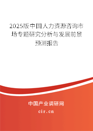 2025版中國人力資源咨詢市場專題研究分析與發(fā)展前景預(yù)測報告