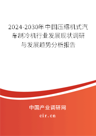 2024-2030年中國(guó)壓縮機(jī)式汽車(chē)制冷機(jī)行業(yè)發(fā)展現(xiàn)狀調(diào)研與發(fā)展趨勢(shì)分析報(bào)告
