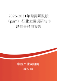 2025-2031年聚丙烯酰胺（pam）行業(yè)發(fā)展調(diào)研與市場前景預(yù)測報告