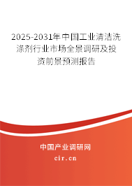 2025-2031年中國(guó)工業(yè)清潔洗滌劑行業(yè)市場(chǎng)全景調(diào)研及投資前景預(yù)測(cè)報(bào)告