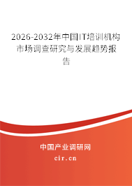 2026-2032年中國(guó)IT培訓(xùn)機(jī)構(gòu)市場(chǎng)調(diào)查研究與發(fā)展趨勢(shì)報(bào)告