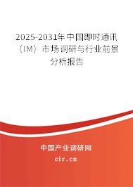 2025-2031年中國(guó)即時(shí)通訊（IM）市場(chǎng)調(diào)研與行業(yè)前景分析報(bào)告