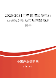 2025-2031年中國垃圾發(fā)電行業(yè)研究分析及市場前景預(yù)測報告