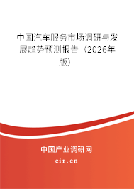 中國汽車服務(wù)市場(chǎng)調(diào)研與發(fā)展趨勢(shì)預(yù)測(cè)報(bào)告（2026年版）