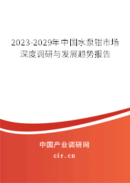 2023-2029年中國(guó)水泵鉗市場(chǎng)深度調(diào)研與發(fā)展趨勢(shì)報(bào)告 2023-2029年中國(guó)水泵鉗市場(chǎng)深度調(diào)研與發(fā)展趨勢(shì)報(bào)告