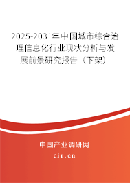 2025-2031年中國(guó)城市綜合治理信息化行業(yè)現(xiàn)狀分析與發(fā)展前景研究報(bào)告（下架）