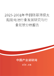 2025-2031年中國硅基薄膜太陽能電池行業(yè)發(fā)展研究與行業(yè)前景分析報告
