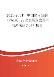 2025-2031年中國(guó)聚芳醚酮(PAEK)行業(yè)發(fā)展深度調(diào)研與未來(lái)趨勢(shì)分析報(bào)告 2025-2031年中國(guó)聚芳醚酮(PAEK)行業(yè)發(fā)展深度調(diào)研與未來(lái)趨勢(shì)分析報(bào)告