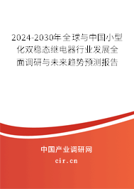 2024-2030年全球與中國小型化雙穩(wěn)態(tài)繼電器行業(yè)發(fā)展全面調(diào)研與未來趨勢預測報告 2024-2030年全球與中國小型化雙穩(wěn)態(tài)繼電器行業(yè)發(fā)展全面調(diào)研與未來趨勢預測報告