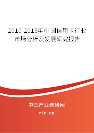 2010-2013年中國信用卡行業(yè)市場分析及發(fā)展研究報告 2010-2013年中國信用卡行業(yè)市場分析及發(fā)展研究報告