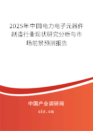 2025年中國電力電子元器件制造行業(yè)現(xiàn)狀研究分析與市場前景預(yù)測報告