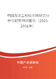 中國海洋工程船市場研究分析與趨勢預測報告（2025-2031年）