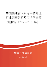 中國(guó)福建省廢水污染物處理行業(yè)調(diào)查分析及市場(chǎng)前景預(yù)測(cè)報(bào)告（2025-2031年）