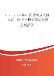 2026-2032年中國(guó)功率放大器（PA）行業(yè)市場(chǎng)調(diào)研與前景分析報(bào)告