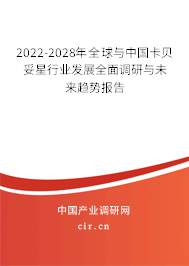 2022-2028年全球與中國卡貝妥星行業(yè)發(fā)展全面調(diào)研與未來趨勢報(bào)告