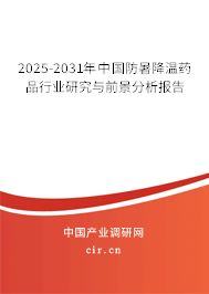 2025-2031年中國防暑降溫藥品行業(yè)研究與前景分析報告