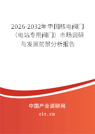 2026-2032年中國核電閥門（電站專用閥門）市場調(diào)研與發(fā)展前景分析報告