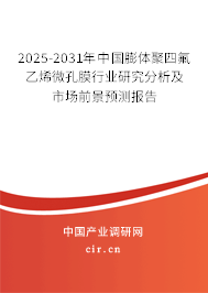 2025-2031年中國(guó)膨體聚四氟乙烯微孔膜行業(yè)研究分析及市場(chǎng)前景預(yù)測(cè)報(bào)告