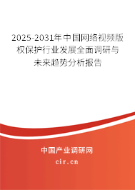 2025-2031年中國(guó)網(wǎng)絡(luò)視頻版權(quán)保護(hù)行業(yè)發(fā)展全面調(diào)研與未來趨勢(shì)分析報(bào)告 2025-2031年中國(guó)網(wǎng)絡(luò)視頻版權(quán)保護(hù)行業(yè)發(fā)展全面調(diào)研與未來趨勢(shì)分析報(bào)告